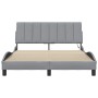 Cama sin colchón tela gris claro 140x190 cm