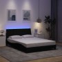 Cama sin colchón tela negro 140x190 cm