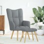Sillón de relax con taburete tela gris claro