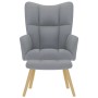 Sillón de relax con taburete tela gris claro