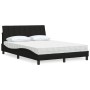Cama con colchón tela negro 140x190 cm