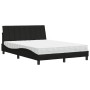Cama con colchón tela negro 140x190 cm