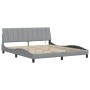 Cama sin colchón tela gris claro 180x200 cm
