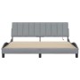 Cama sin colchón tela gris claro 180x200 cm