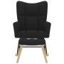 Sillón mecedora con taburete tela negro