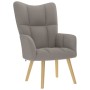 Sillón de relax con taburete de tela gris taupé
