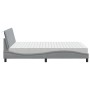 Cama con colchón tela gris claro 140x190 cm