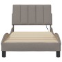 Estructura de cama sin colchón tela gris taupe 80x200 cm