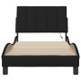 Estructura de cama sin colchón tela negro 80x200 cm