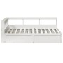 Cama con estantería sin colchón madera maciza blanca 150x200 cm