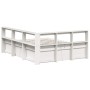 Cama con estantería sin colchón madera maciza blanca 150x200 cm