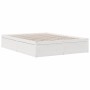Cama con estantería sin colchón madera maciza blanca 150x200 cm