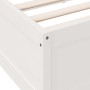 Cama con estantería sin colchón madera maciza blanca 150x200 cm