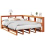 Cama con estantería sin colchón madera maciza marrón 135x190cm