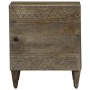 Mesitas noche 2 uds madera maciza mango gris claro 40x33x46 cm
