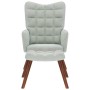 Sillón de relax con reposapiés terciopelo gris claro