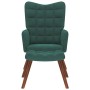 Sillón de relax con reposapiés terciopelo verde oscuro