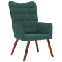 Sillón de relax con reposapiés terciopelo verde oscuro