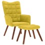Sillón de relax con taburete terciopelo amarillo
