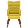 Sillón de relax con taburete terciopelo amarillo