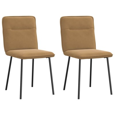 Sillas de comedor 2 unidades terciopelo marrón