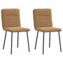 Sillas de comedor 2 unidades terciopelo marrón