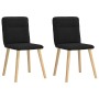 Sillas de comedor 2 unidades tela negro