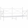 Sofá cama sin colchón cuero sintético blanco 90x200 cm acero