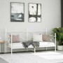 Sofá cama sin colchón cuero sintético blanco 90x200 cm acero