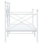 Sofá cama sin colchón cuero sintético blanco 90x200 cm acero