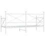 Sofá cama sin colchón cuero sintético blanco 90x200 cm acero