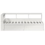 Cama con estantería sin colchón madera maciza blanco 90x200 cm