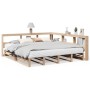 Cama con estantería sin colchón madera maciza de pino 200x200cm