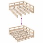 Cama con estantería sin colchón madera maciza de pino 200x200cm