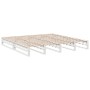 Cama con estantería sin colchón madera maciza blanca 180x200 cm