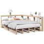 Cama con estantería sin colchón madera maciza de pino 160x200cm