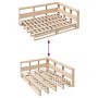Cama con estantería sin colchón madera maciza de pino 160x200cm