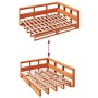 Cama con estantería sin colchón madera maciza marrón 150x200 cm