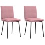 Sillas de comedor 2 unidades terciopelo rosa