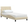 Cama con colchón tela color crema 80x200 cm