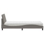 Cama con colchón tela gris taupe 90x200 cm