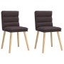 Sillas de comedor 2 unidades tela marrón oscuro