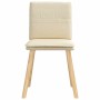 Sillas de comedor 2 unidades tela color crema