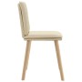 Sillas de comedor 2 unidades tela color crema