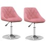 Sillas de comedor giratorias 2 unidades terciopelo rosa