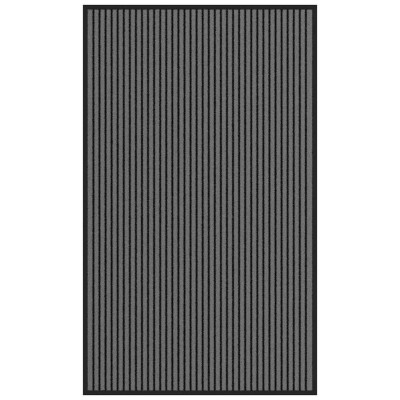 Felpudo a rayas negro y gris 90x150 cm