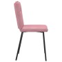 Sillas de comedor 4 unidades terciopelo rosa