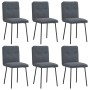 Sillas de comedor 6 unidades terciopelo gris oscuro