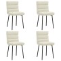 Sillas de comedor 4 unidades terciopelo crema