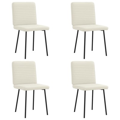 Sillas de comedor 4 unidades terciopelo crema